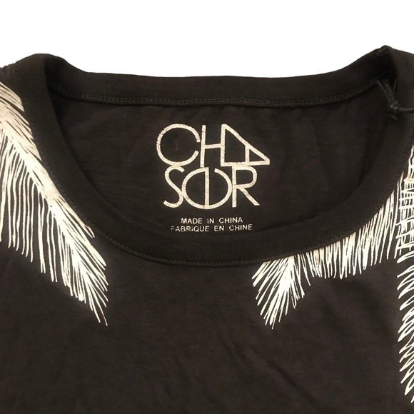 New Chaser Top “Las Palmas” Sleeveless Black/White Tie Front Size Med - Picture 2 of 6